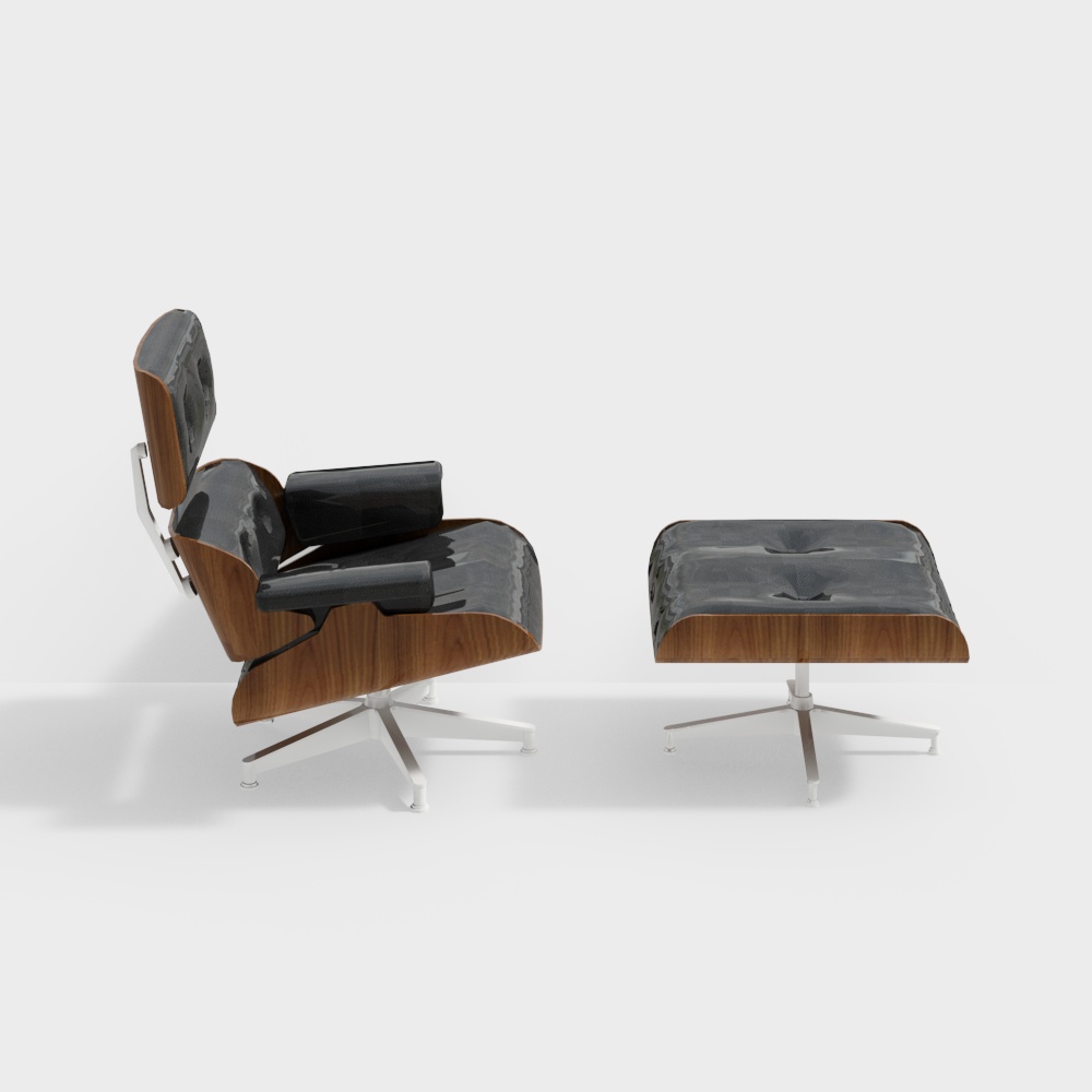 Silla y Otomana Eames+Lounge.skp