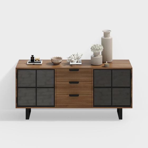 Elegant Industrial Style Cabinet 3D model