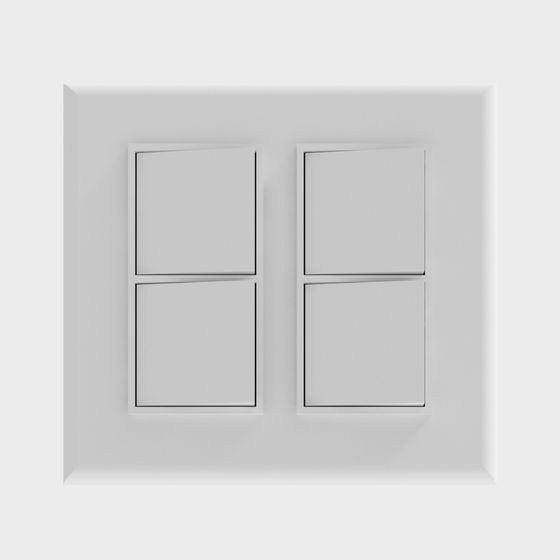 Elegant 4-Panel Window 3D model