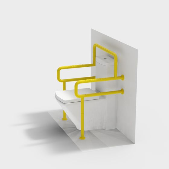 Stylish Yellow Toilet Rack 3D model for Modern Bathrooms