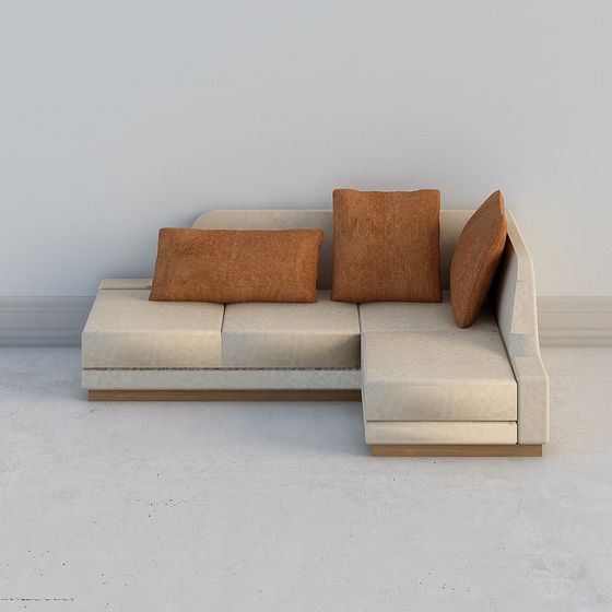 Stylish Low-Poly Sofa 3D model for Modern Interiors