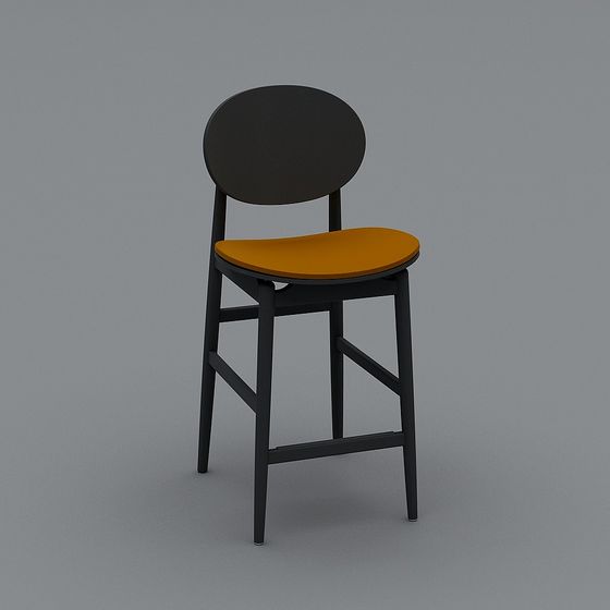 Stylish Minimalist Bar Stool 3D model