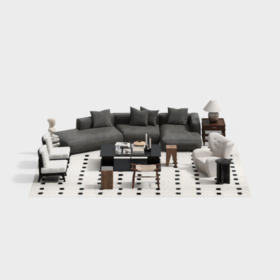 Urban Living Room 3D model
