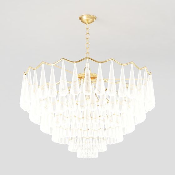 Elegant Crystal Pendant Light 3D model