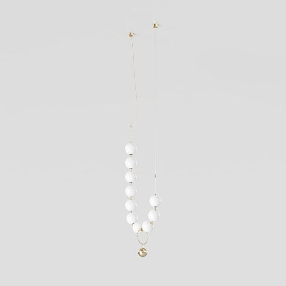 Elegant Hanging Bead Chain Chandelier 3D model
