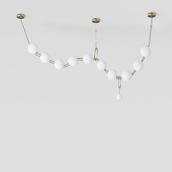 Elegant Low-Poly Chandelier 3D model