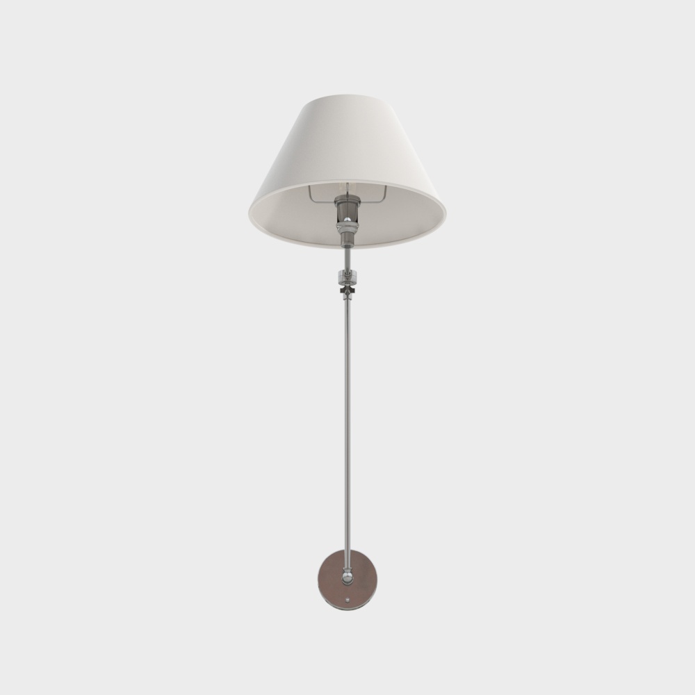 Elegant Minimalist Wall Lamp 3D Model – White Shade Design