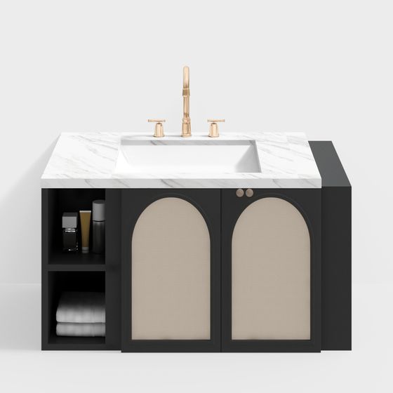 Elegant Bathroom Cabinet 3D Model