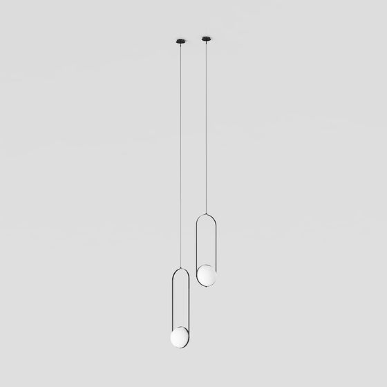 Elegant Low-Poly Hanging Art Light Fixture 3D model