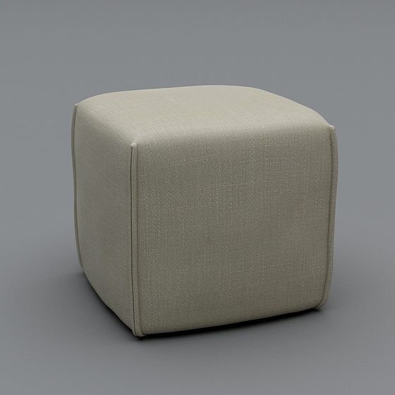 Modern Low-Polygon Cube Stool 3D model