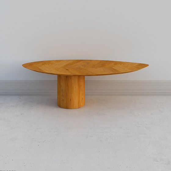 Sleek Wooden Coffee Table 3D model