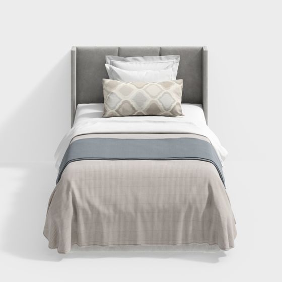 Elegant Minimalist Bed 3D model