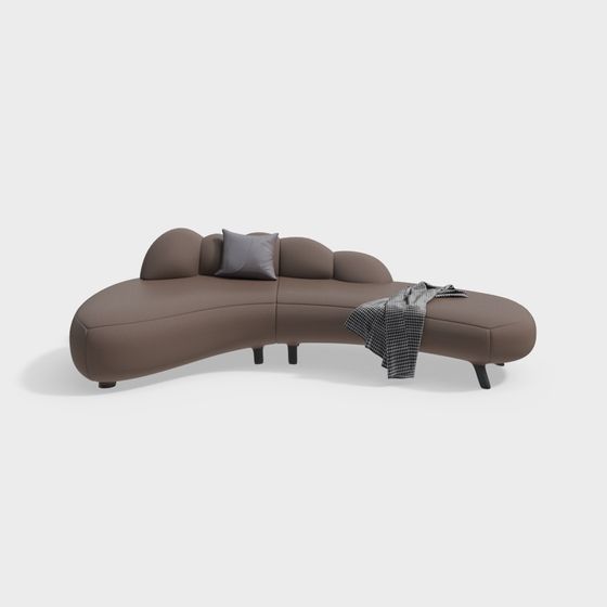 Unique Curved Sofa 3D model for Modern Interiors
