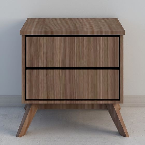 Stylish Mid-Century Bedside Table 3D model