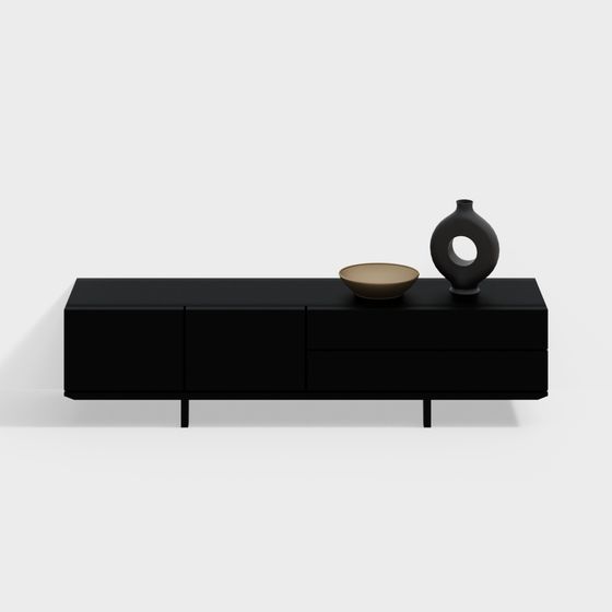 Modern Minimalist TV Console 3D model