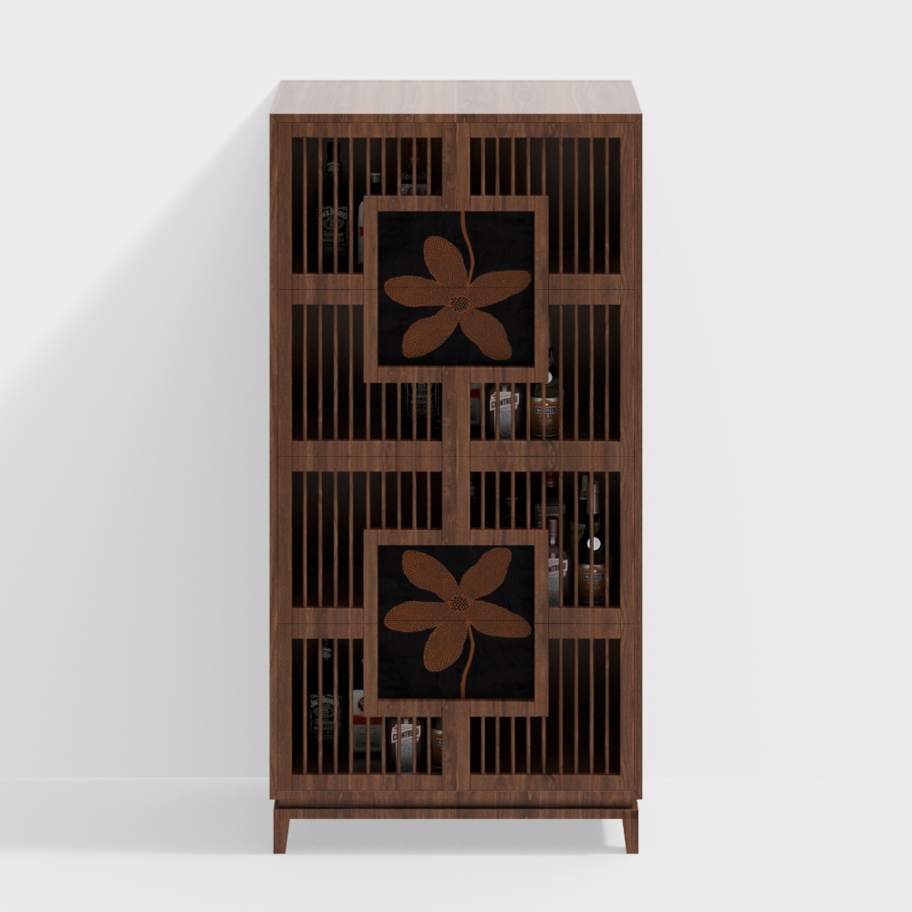 Log Cabin Style Wine Cabinet
