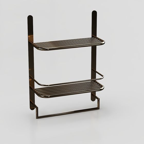 Trendy Metal Shelf 3D model for Creative Spaces
