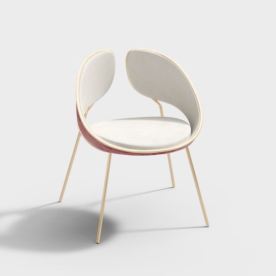 Versatile Shell Chair 3D model for Creative Spaces