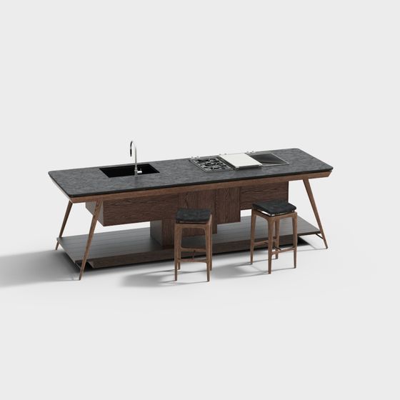 Log-Style Island Table