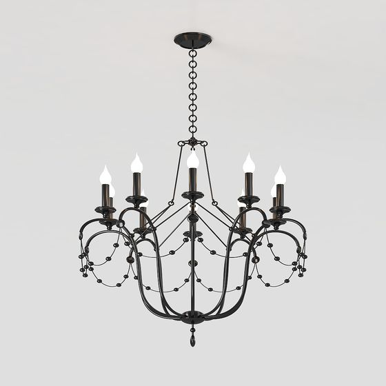 Vintage Style Chandelier 3D model
