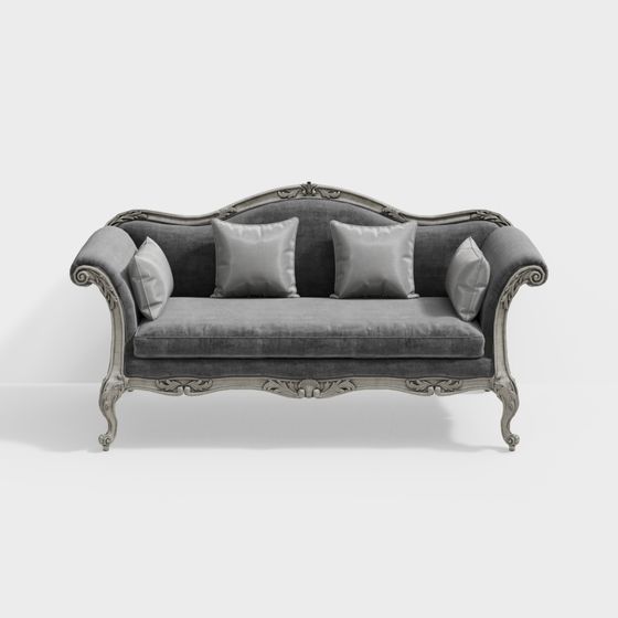 Elegant Vintage Sofa 3D model for Design Projects