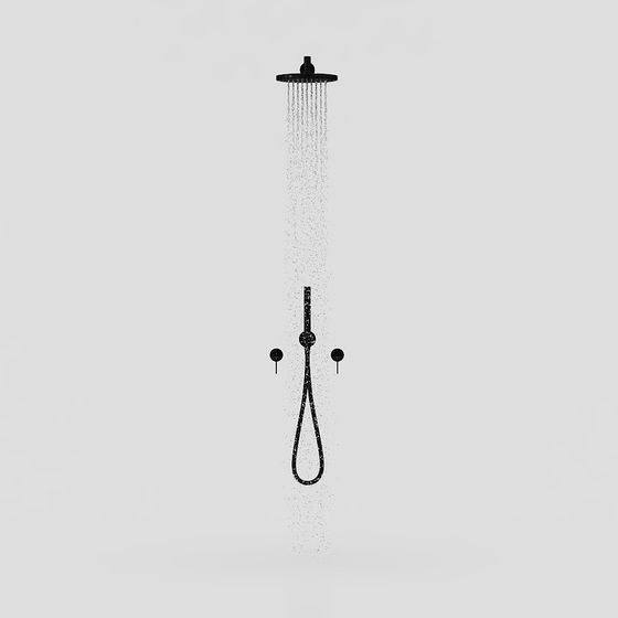 Minimalist Black Shower Head 3D model