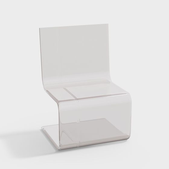 Transparent Plastic Chair 3D model in Low Poly Style