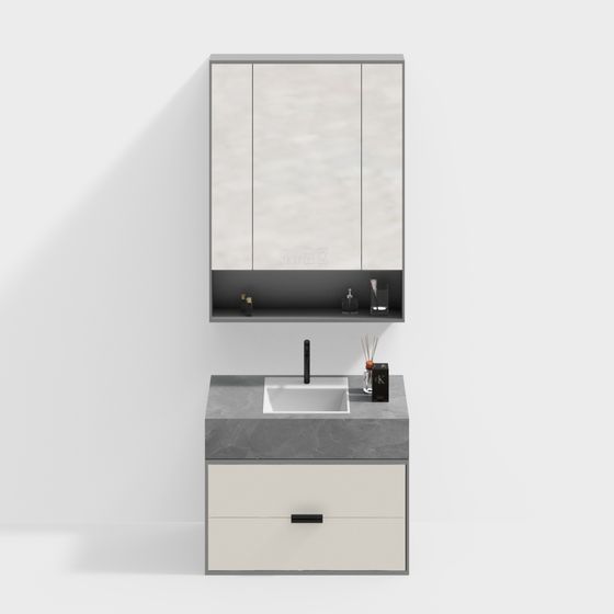 Elegant Modern Bathroom Cabinet 3D model
