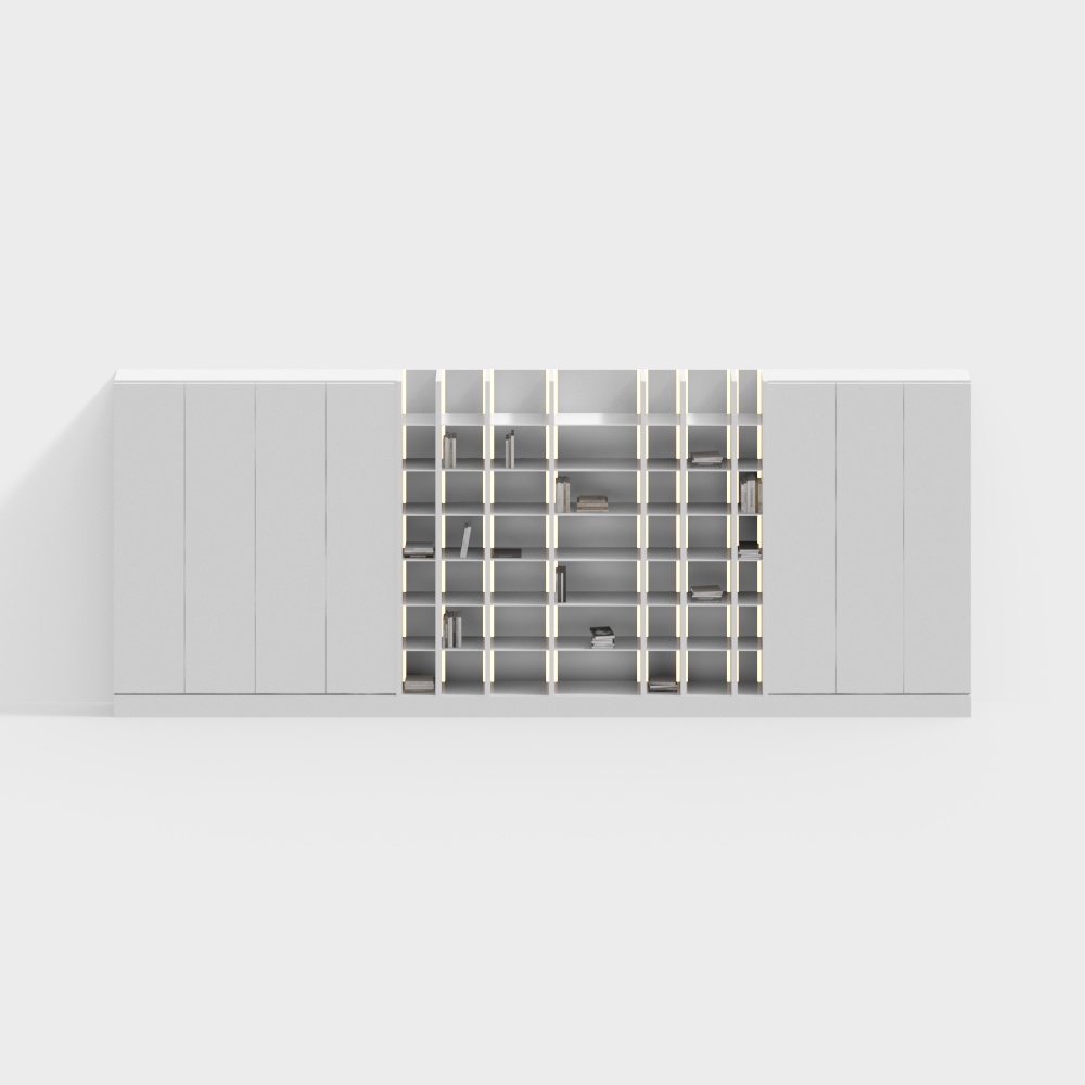 現代的なシンプルな本棚