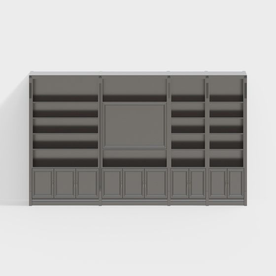 Stylish Urban Library Bookshelf 3D model