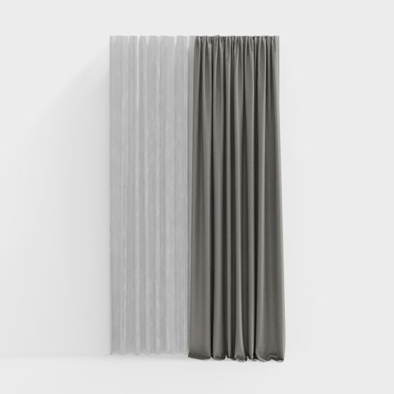 Elegant Soft Curtain 3D model for Interior Design