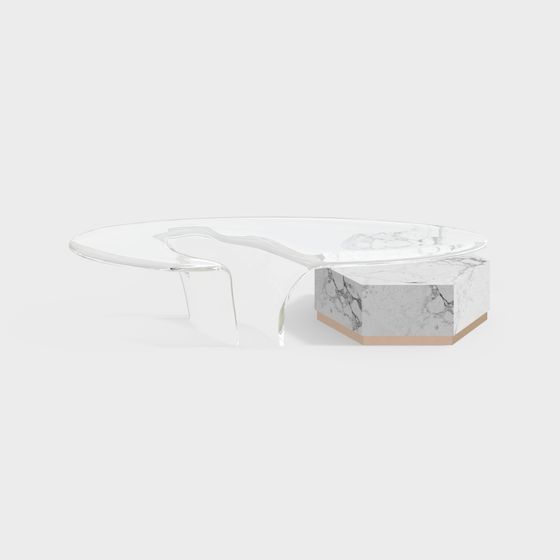 Elegant Marble Coffee Table 3D model for Contemporary Spaces