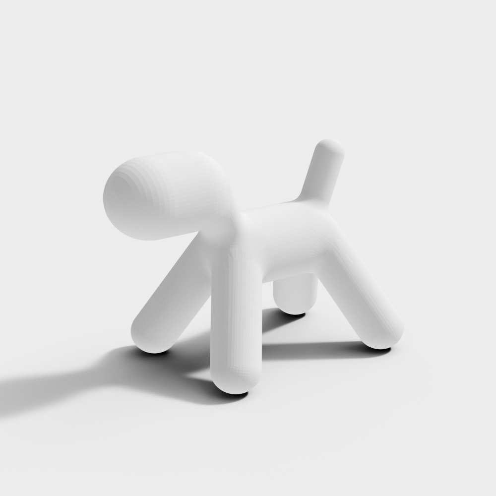 Low-Poly Dog 3D Model Design