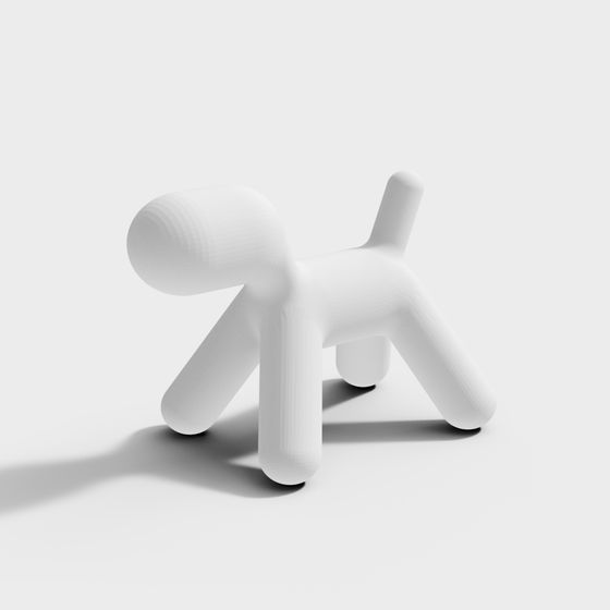 Low-Poly Dog 3D Model Design