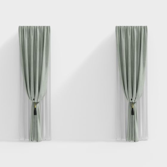 Elegant Modern Drapes 3D model