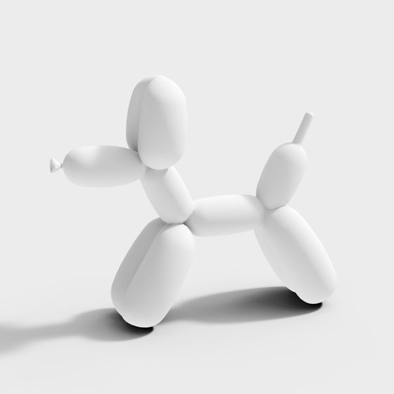 Playful Balloon Dog 3D Model for Creative Spaces