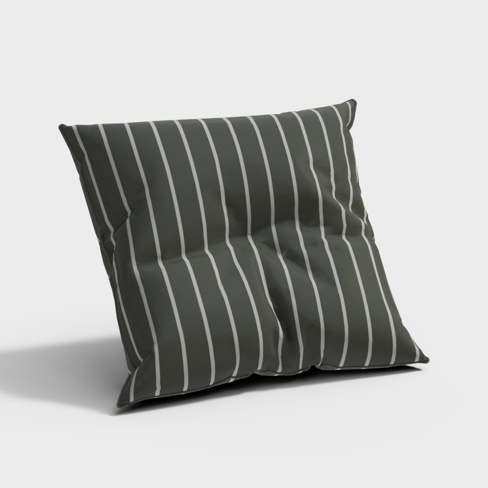 Striped Pillow 3D Model – Low-Poly Fabric Design