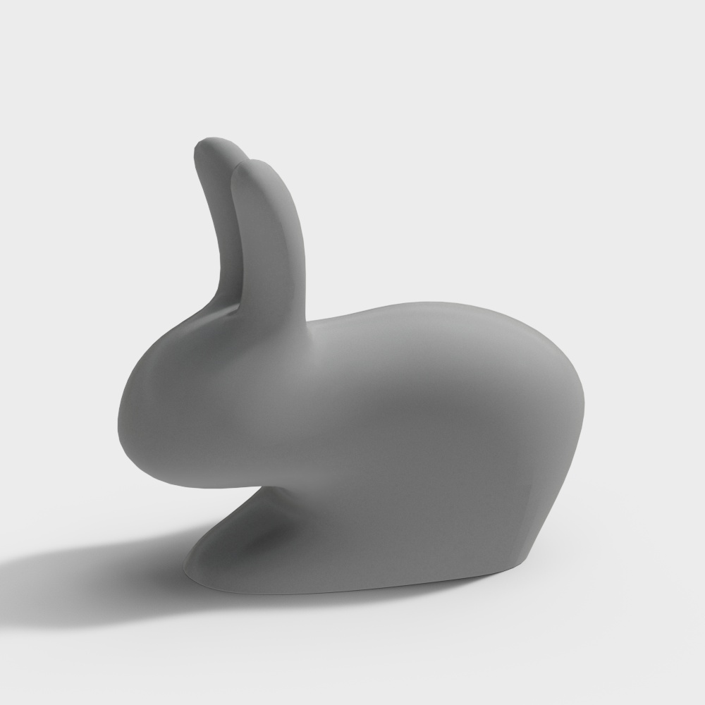 Bunny Chair 3D model - A Minimalist Art Piece