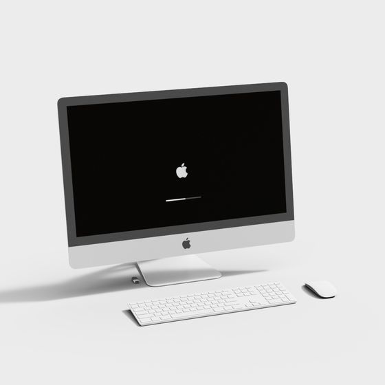 Minimalist Apple iMac Set 3D model