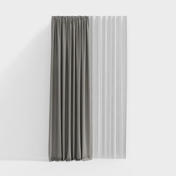 Elegant Flowing Curtains 3D model