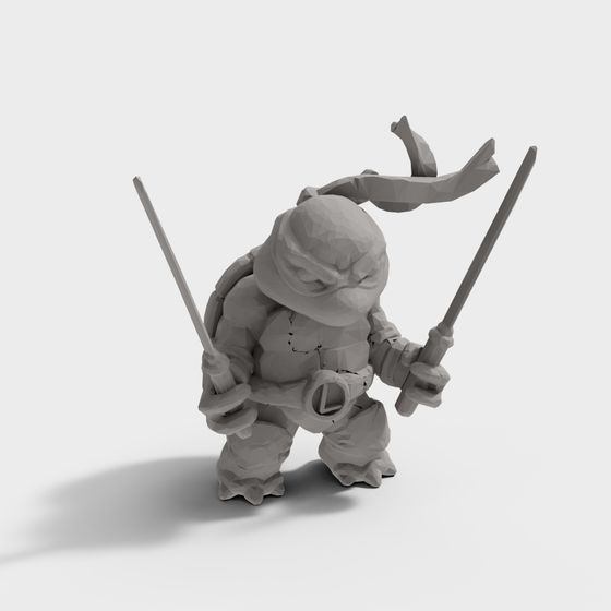 Ninja Turtle Low-Polygon 3D Model
