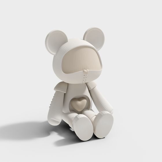 Heart Shaped Bear Low-Poly 3D model