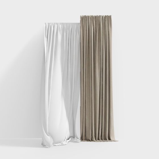 Stylish 3D Curtain Models for Modern Spaces