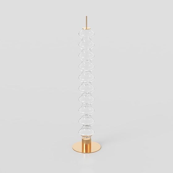 Elegant Spiral Glass Lamp 3D model