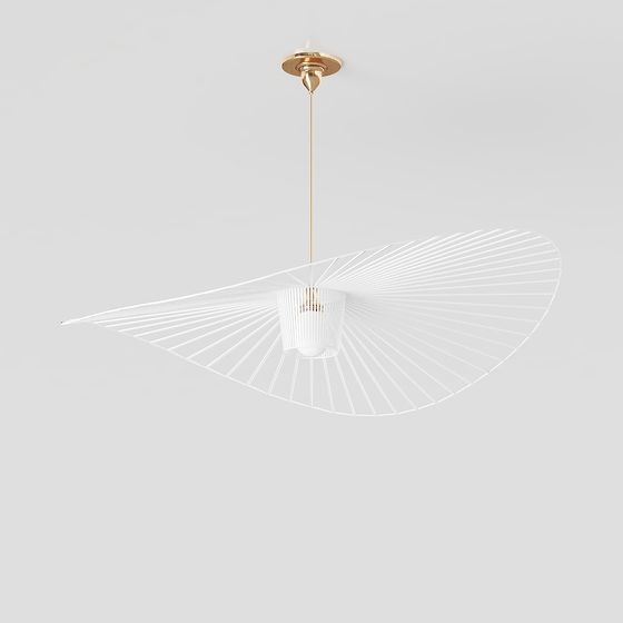 Elegant Fan-Shaped Chandelier 3D model for Modern Interiors