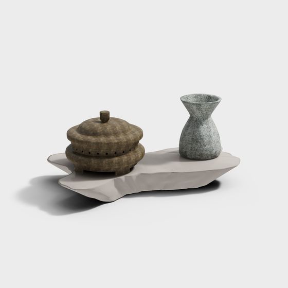 Zen Style Tea Set 3D model