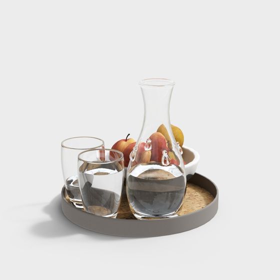 Elegant Tray Set 3D model for Modern Design