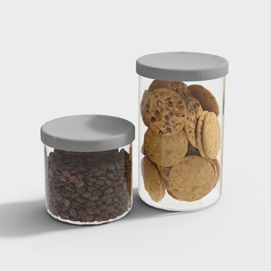 Realistic Coffee and Cookie Jar 3D model