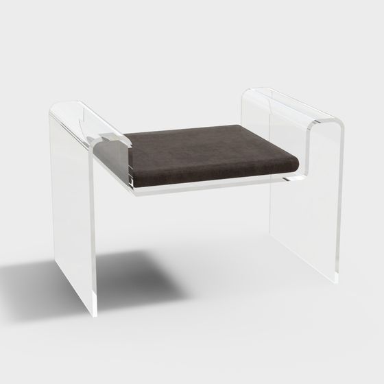 Transparent Acrylic Armchair 3D model