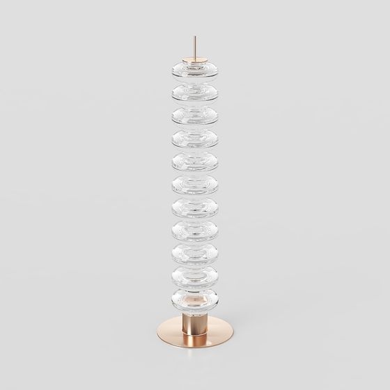 Stylish Glass Spiral Lamp 3D model for Contemporary Spaces